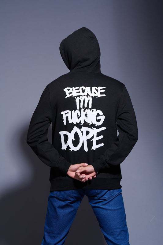 I'm Funking Dope Printed Black Hoodie for Men - Go Devil