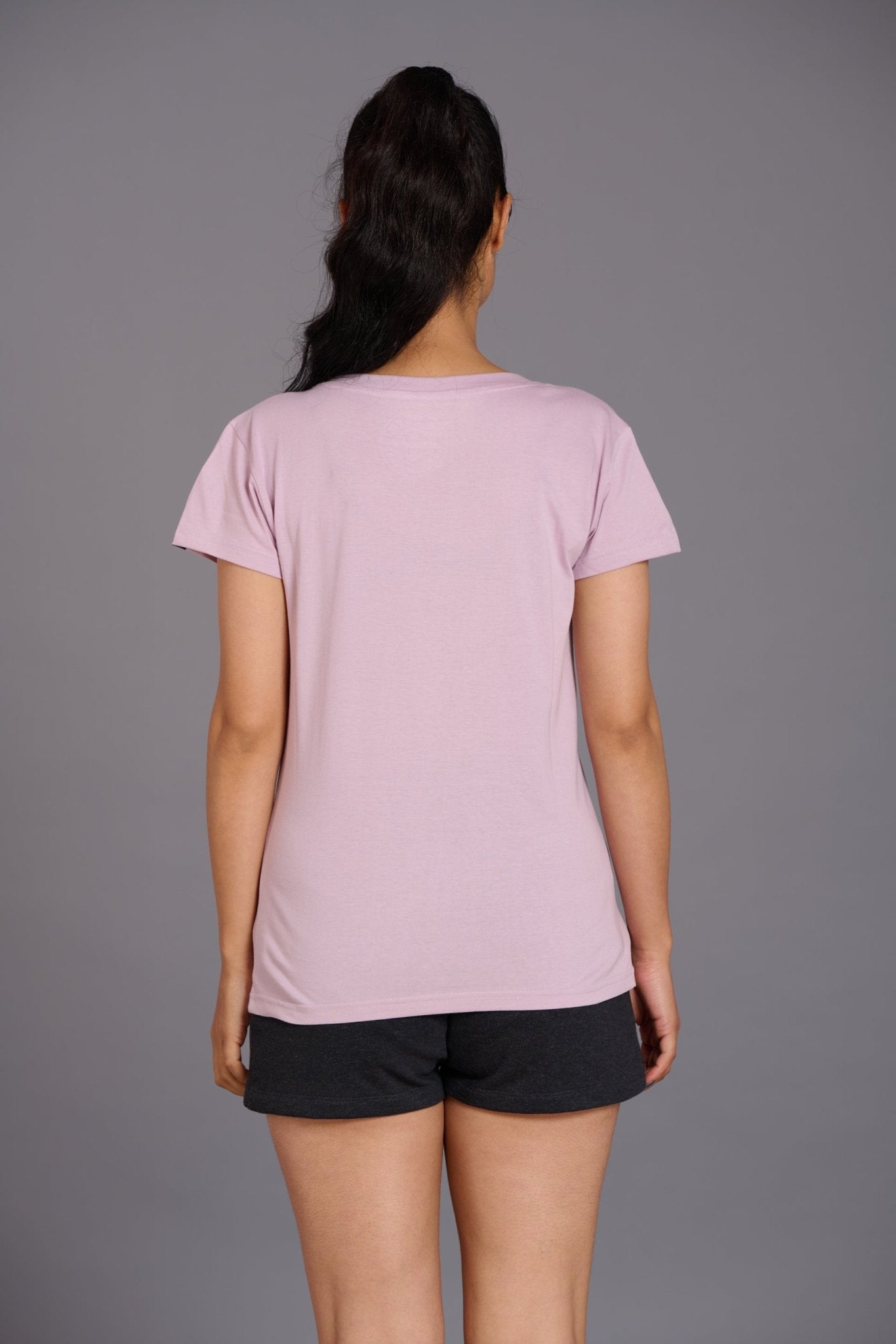 Lazy Bones Printed Lavender Oversized T-Shirt for Women - Go Devil