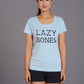 Lazy Bones Sky Blue T-Shirt for Women - Go Devil