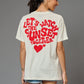 Let's Watch the Sunset Together Printed Oversized T-Shirt for Women - Go Devil