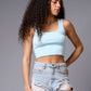 Light Blue Crop Top Crop Top for Women - Go Devil