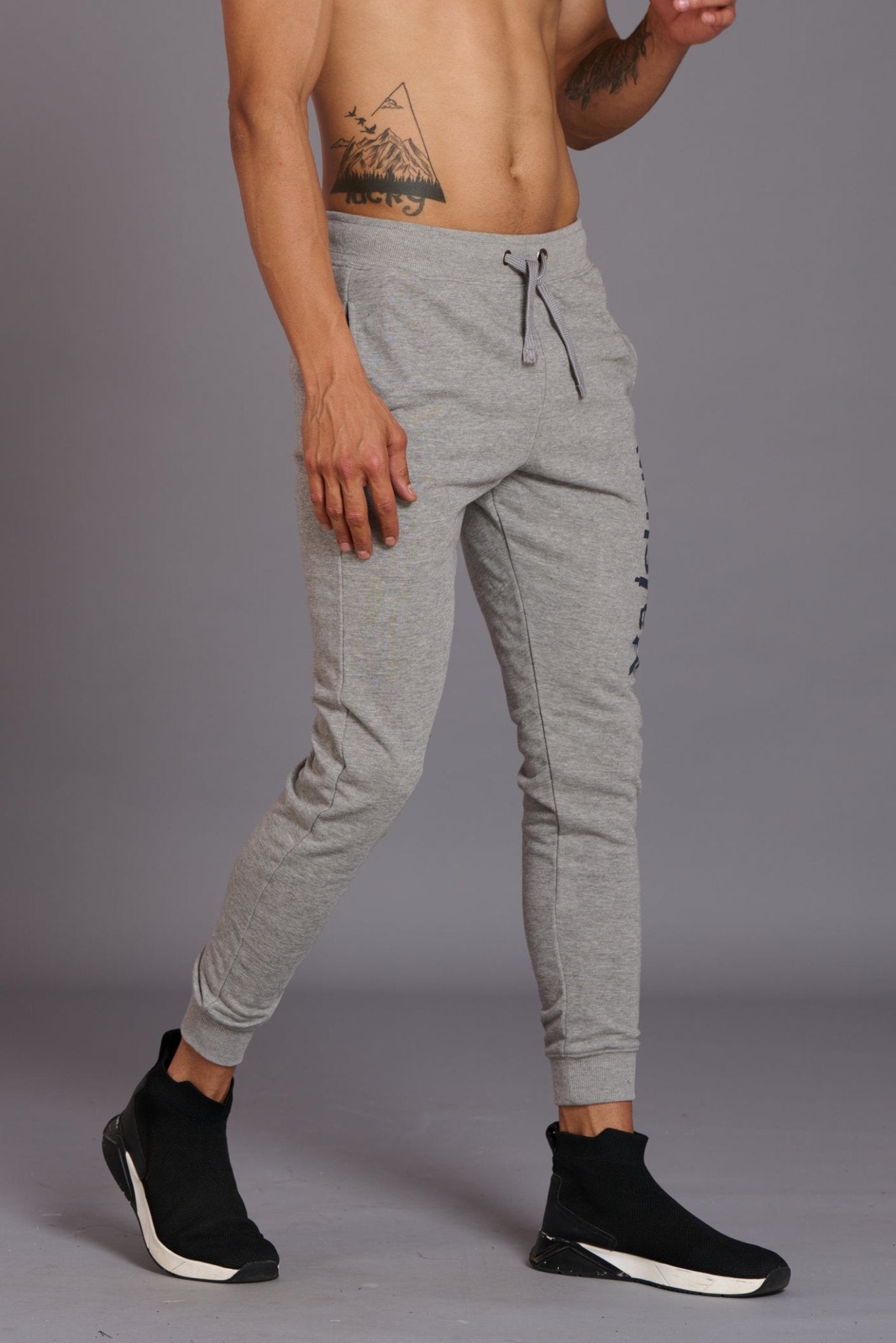 Monster Printed Grey Joggers for Men - Go Devil