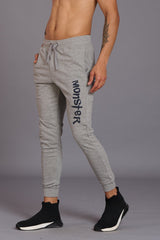 Monster Printed Grey Joggers for Men - Go Devil