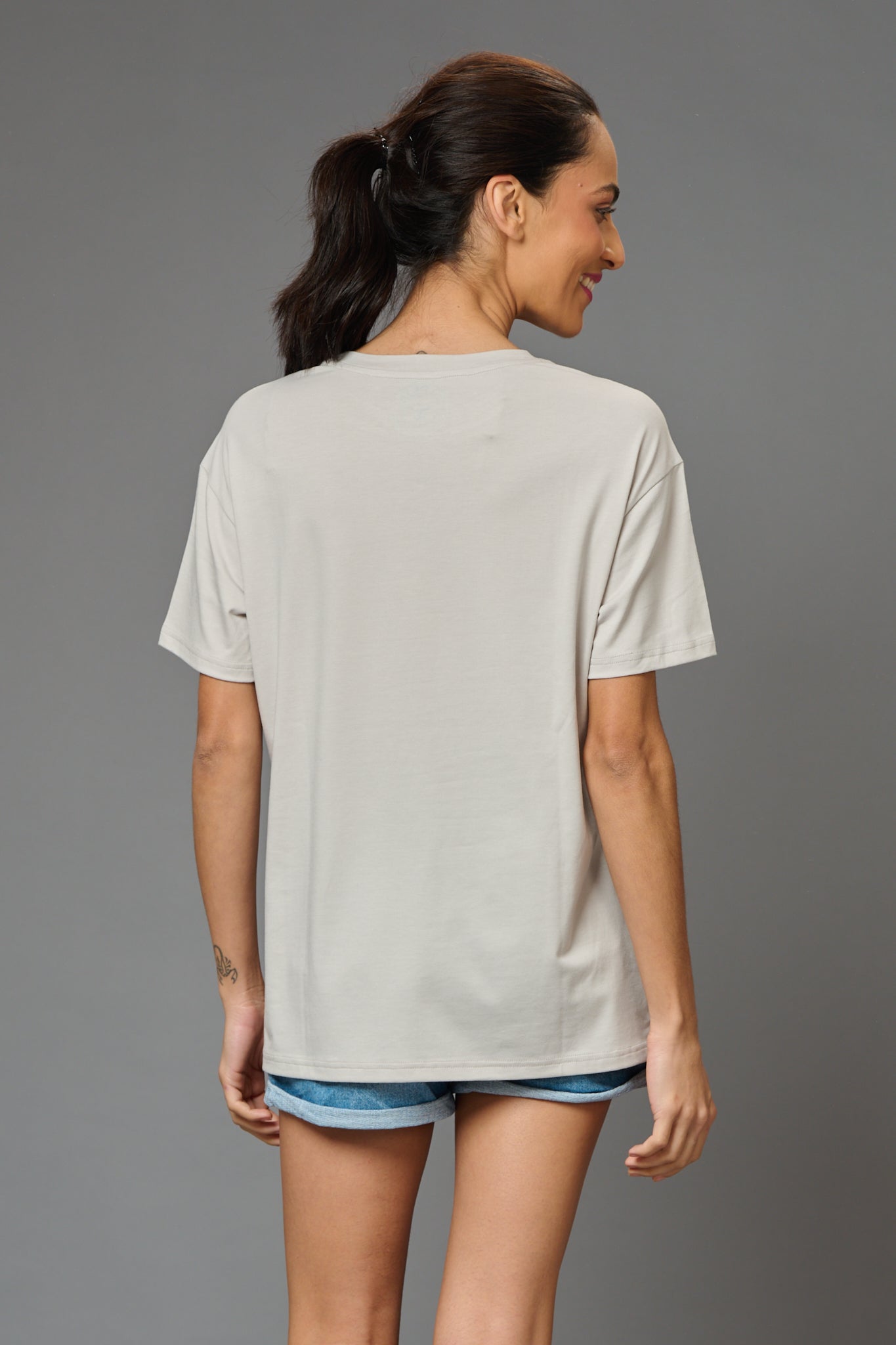 Moody Printed Oversized T-Shirt for Women - Go Devil