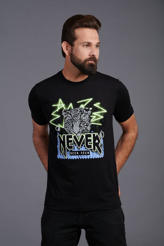 Never Been Seen Printed Black T-Shirt for Men - Go Devil