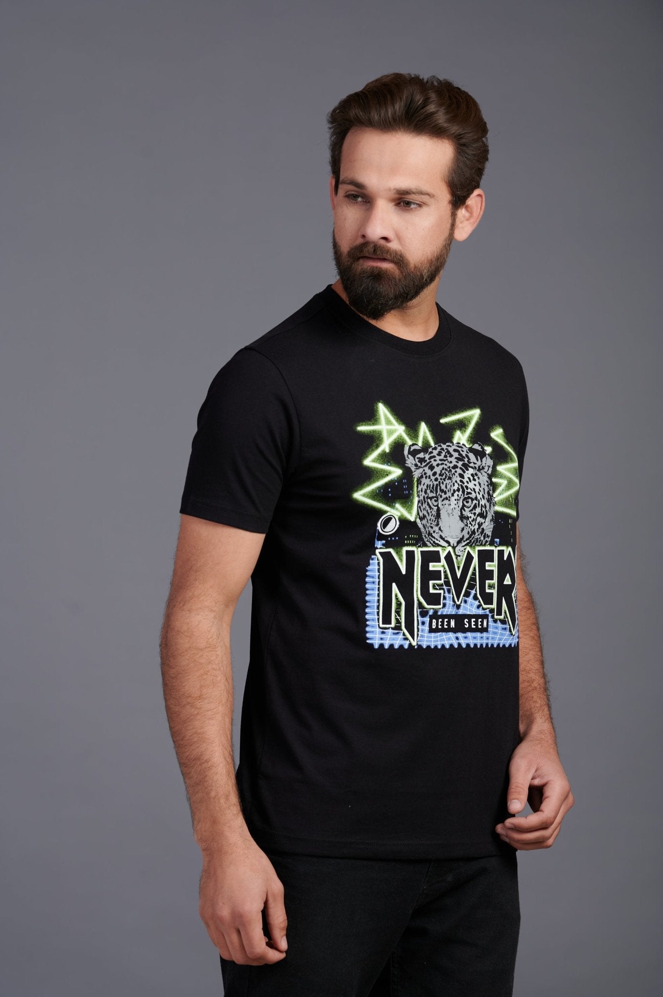 Never Been Seen Printed Black T-Shirt for Men - Go Devil