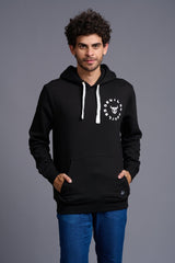 Never Give Up in Green Printed Black Hoodie for Men - Go Devil