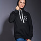 Never Give Up (in Red) Printed Black Hoodie for Women - Go Devil
