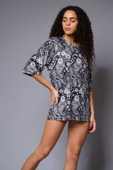 Paisely Design Printed Black Dresses for Women - Go Devil