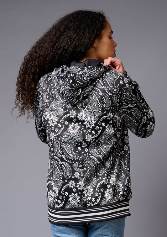 Paisely Design Printed Black Hoodie for Men - Go Devil