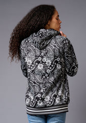 Paisely Design Printed Black Hoodie for Men - Go Devil