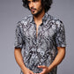 Paisely Design Printed Black Shirt for Men - Go Devil