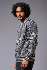 Paisely Design Printed Black Sweatshirt for Men - Go Devil