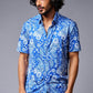 Paisely Design Printed Blue Shirt for Men - Go Devil