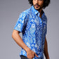 Paisely Design Printed Blue Shirt for Men - Go Devil