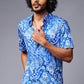 Paisely Design Printed Blue Shirt for Men - Go Devil