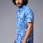 Paisely Design Printed Blue Shirt for Men - Go Devil