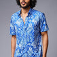 Paisely Design Printed Blue Shirt for Men - Go Devil