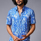 Paisely Design Printed Blue Shirt for Men - Go Devil