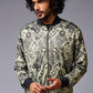 Paisely Design Printed Green Bomber Jacket for Men - Go Devil