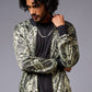 Paisely Design Printed Green Bomber Jacket for Men - Go Devil