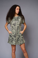 Paisely Design Printed Green Dress Dresses for Women - Go Devil