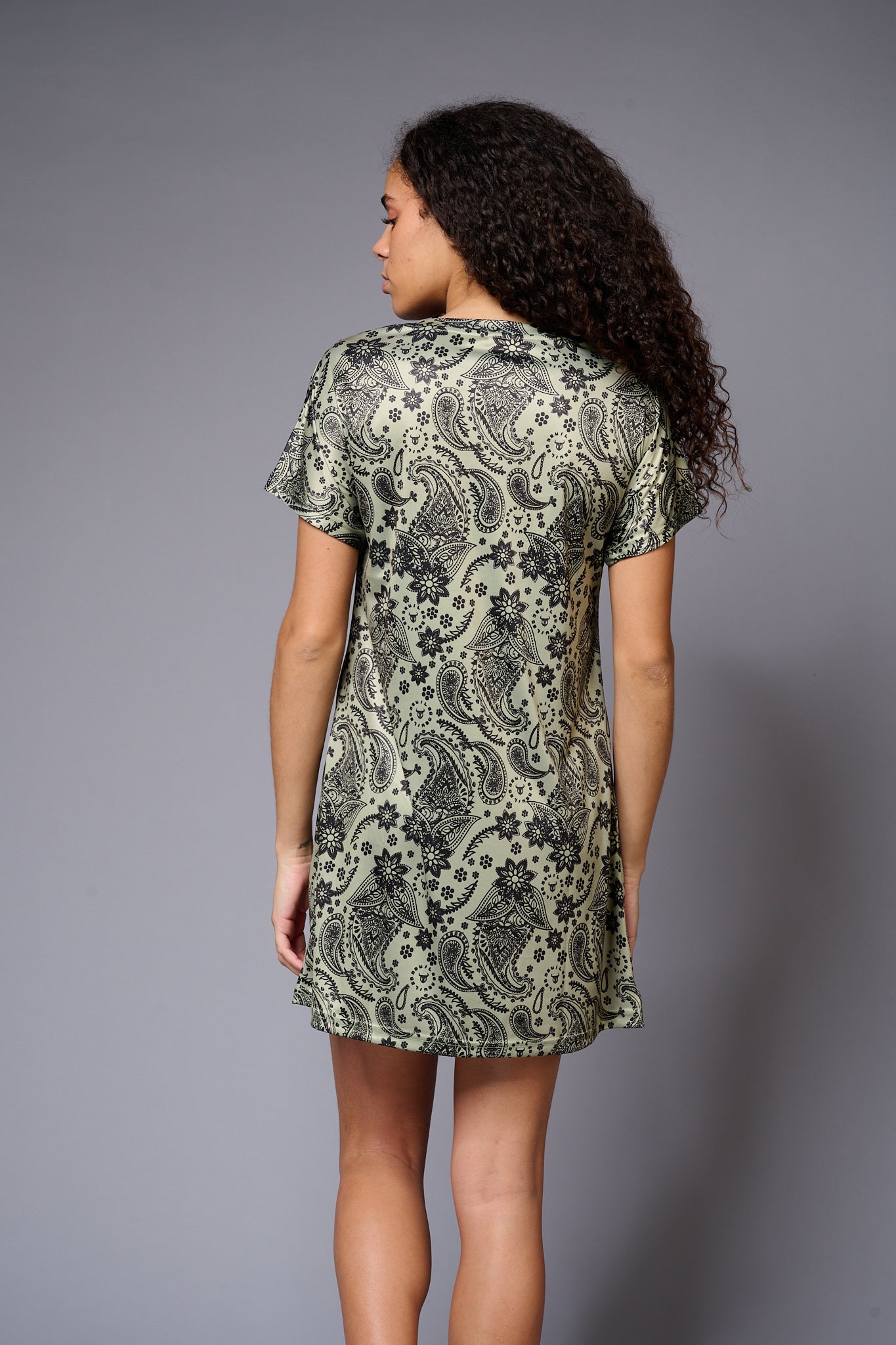 Paisely Design Printed Green Dress Dresses for Women - Go Devil