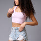 Pink Crop Top Crop Top for Women - Go Devil