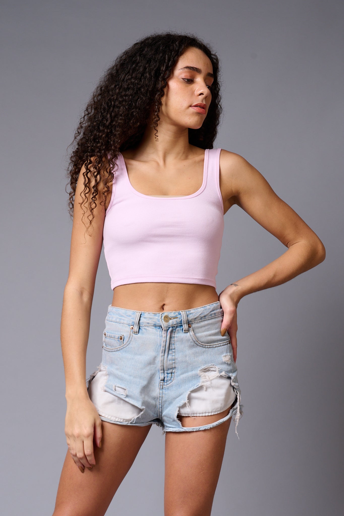 Pink Crop Top Crop Top for Women - Go Devil