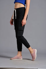 Premium Black Cargo Joggers for Women - Go Devil