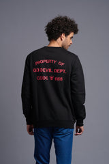 Property of Go Devil in Red Printed Black Sweatshirt for Men - Go Devil