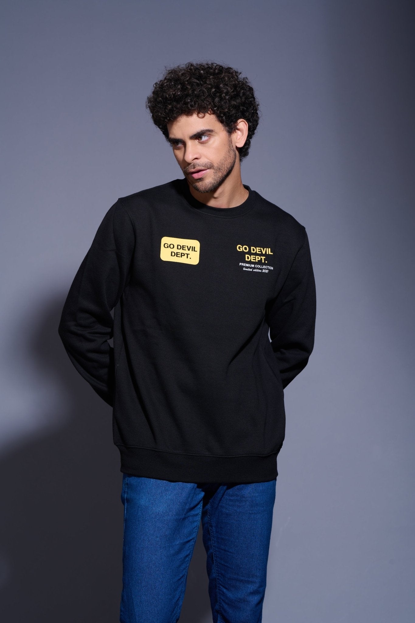 Property of GoDevil Printed Black Sweatshirt for Men - Go Devil