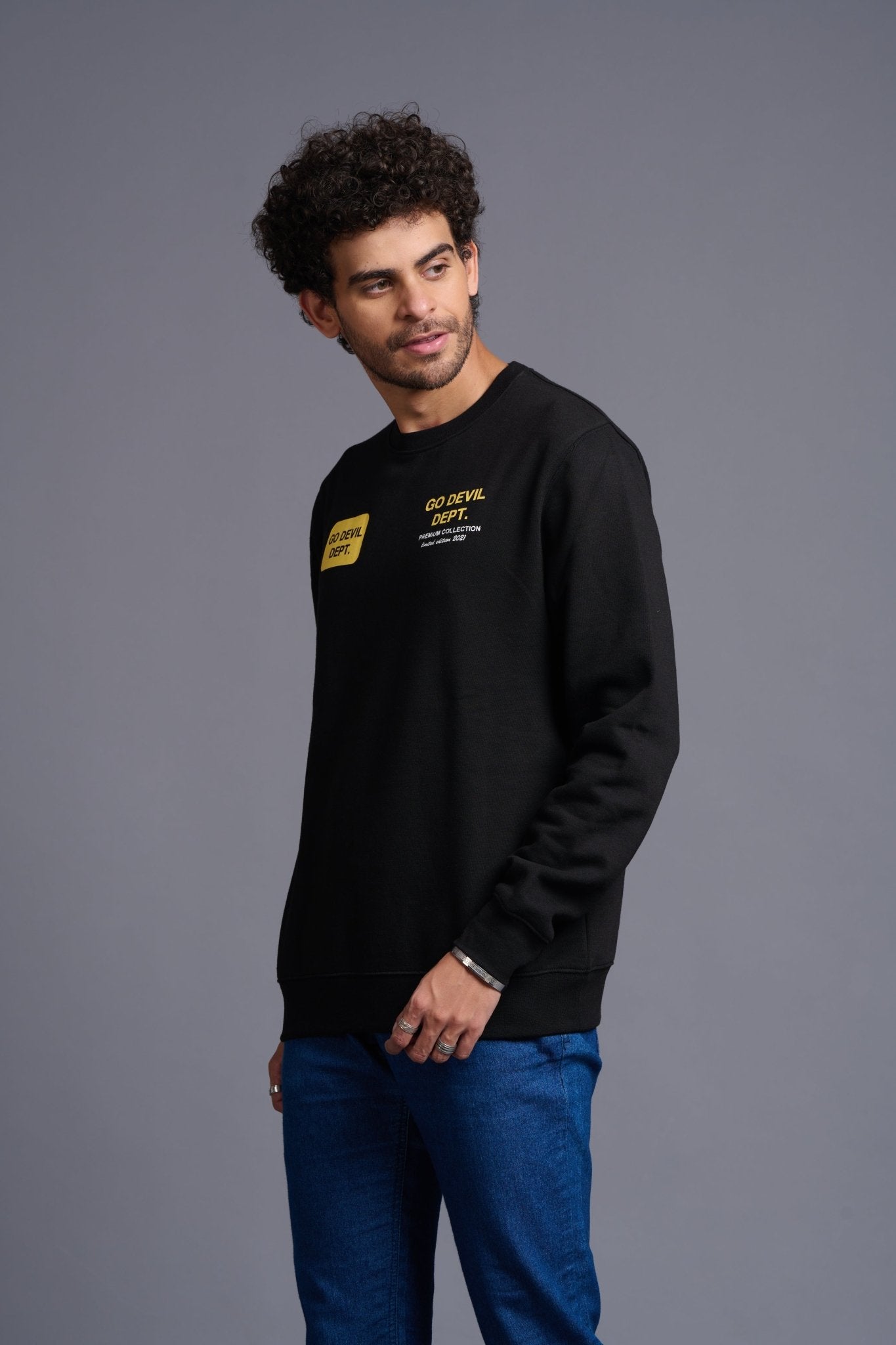 Property of GoDevil Printed Black Sweatshirt for Men - Go Devil