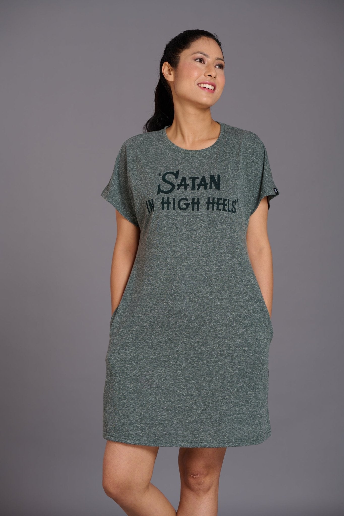 Satan in High Heel Green Dress for Women - Go Devil