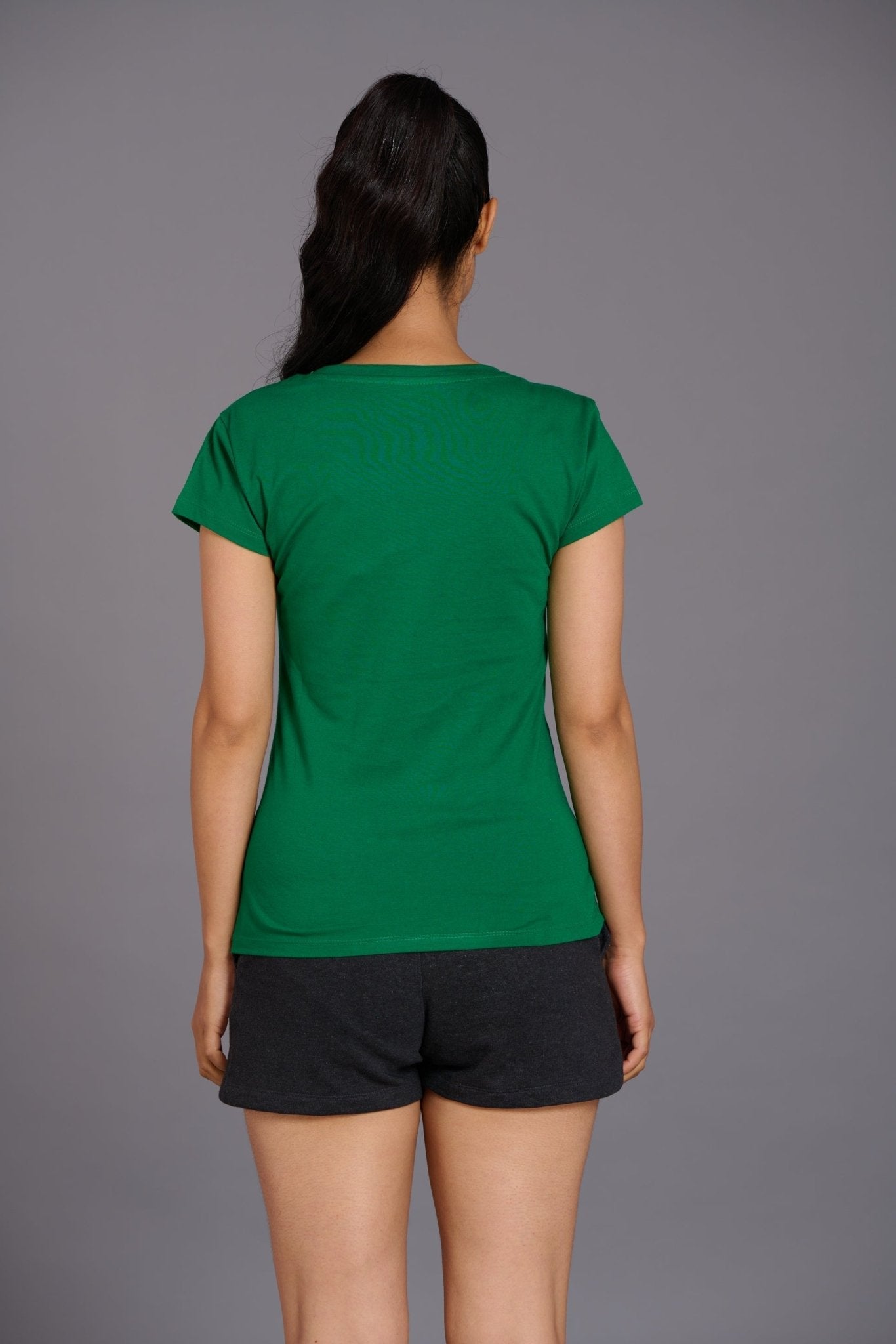 Satan in High Heels Green Melange Oversized T-Shirt for Women - Go Devil