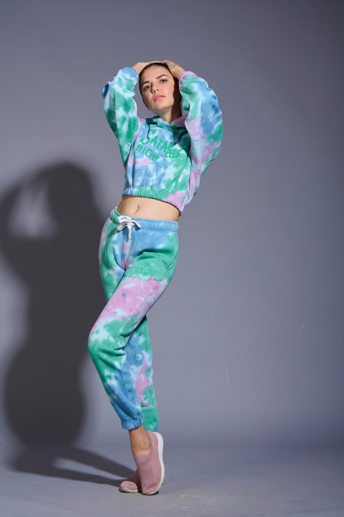 Satan in High Heels Printed Multi-color Tye Dye Co-ord Set for Women - Go Devil