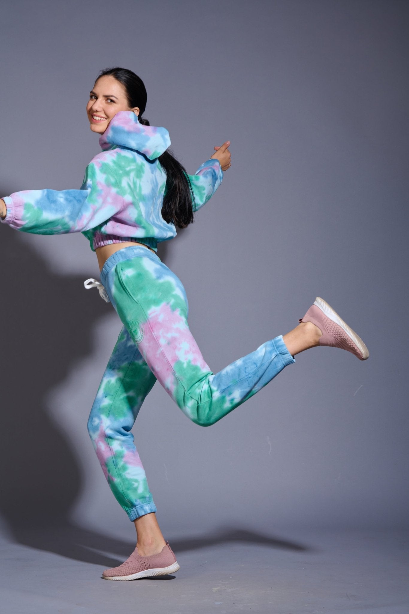 Satan in High Heels Printed Multi-color Tye Dye Co-ord Set for Women - Go Devil