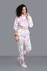 Satan In High Heels Printed Pink -color Co-ord Set for Women - Go Devil