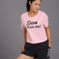Satan In High Heels Printed Pink Oversized T-Shirt for Women - Go Devil