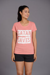 Satan Saves Oversized T-Shirt for Women - Go Devil