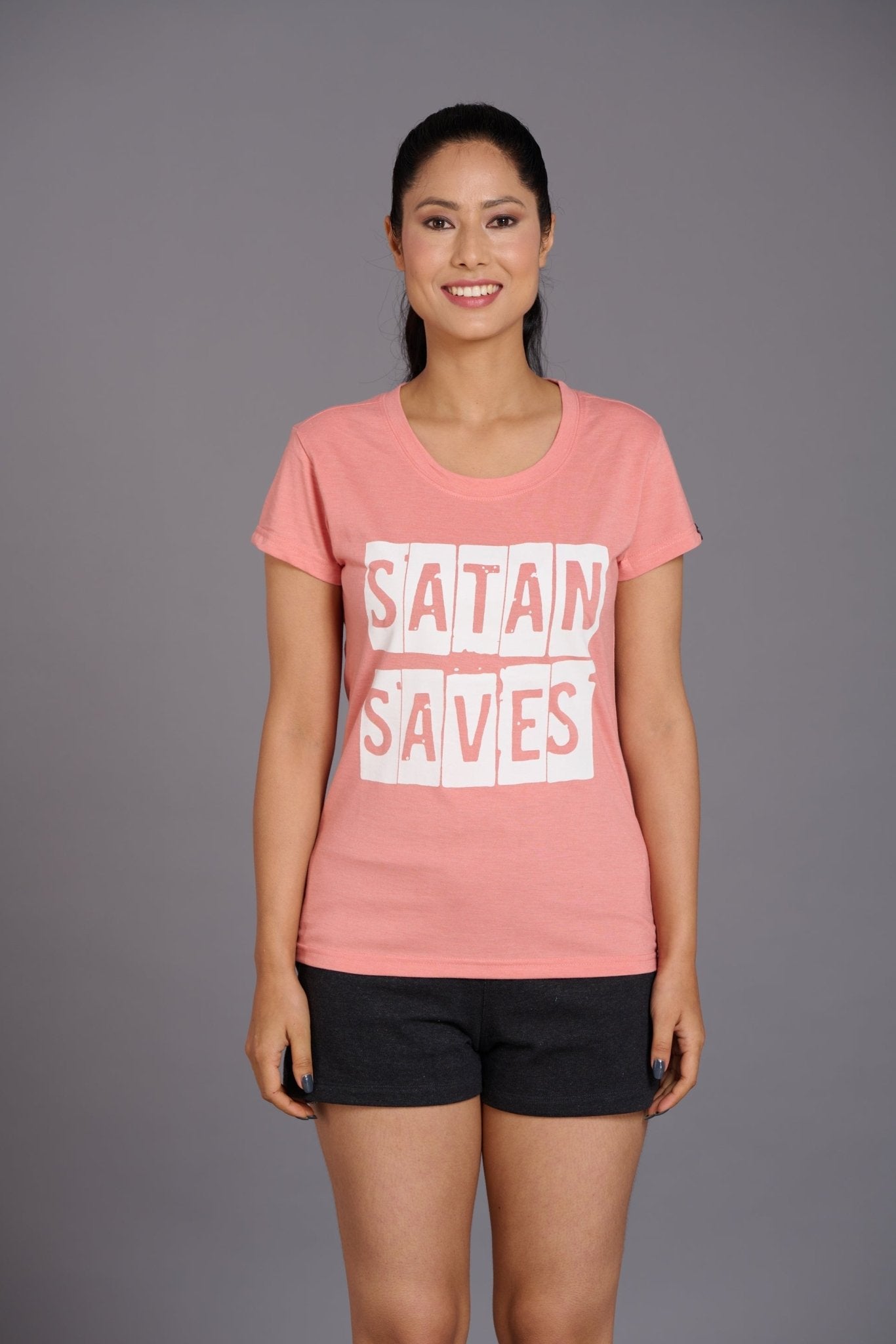 Satan Saves Oversized T-Shirt for Women - Go Devil