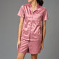 Satin Pink Co-ord Set for Women - Go Devil