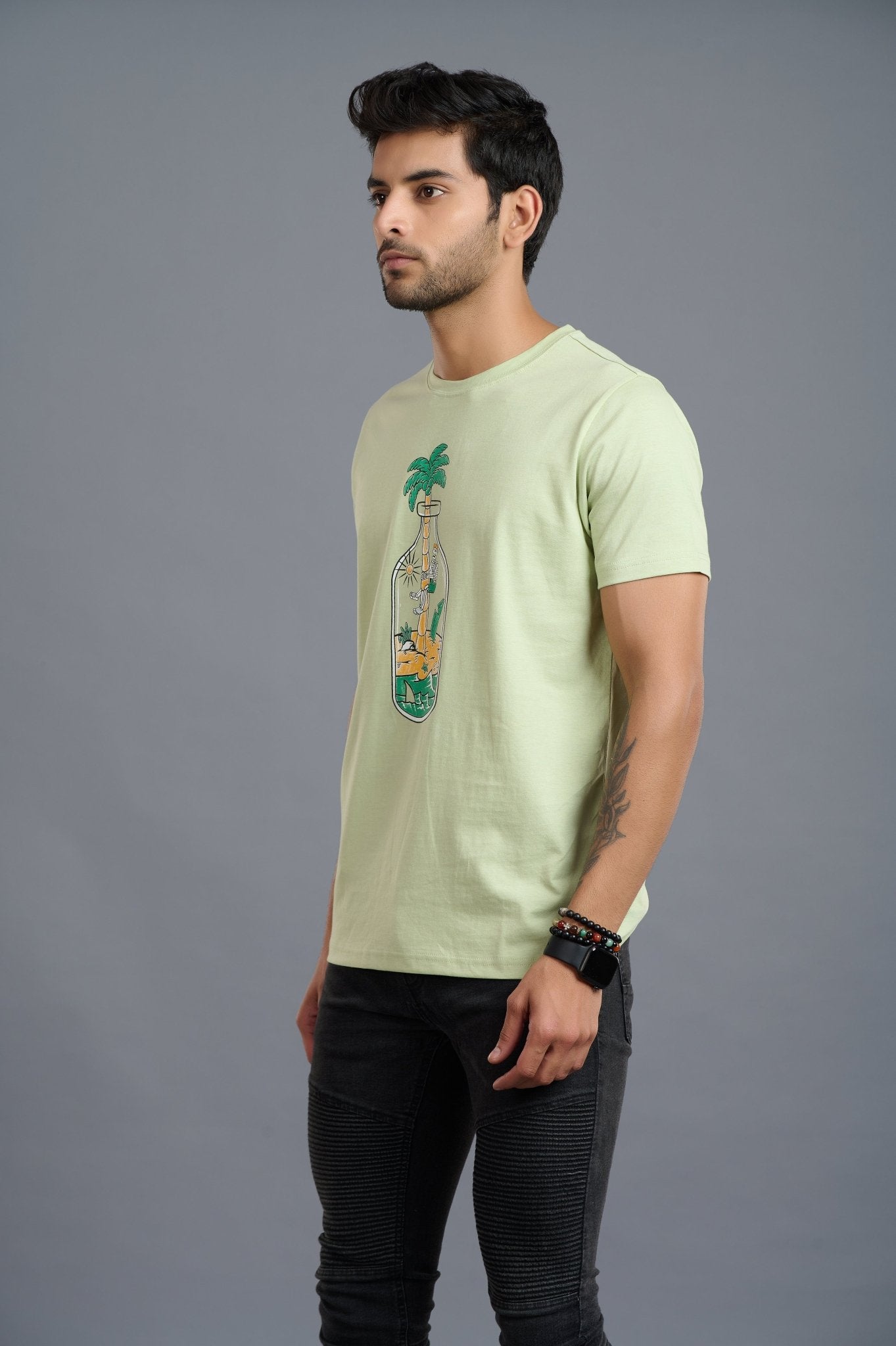 Sea Devil Printed Mint Green T-Shirt for Men - Go Devil
