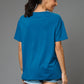 Shut Up! Printed Blue Oversized T-Shirt for Women - Go Devil