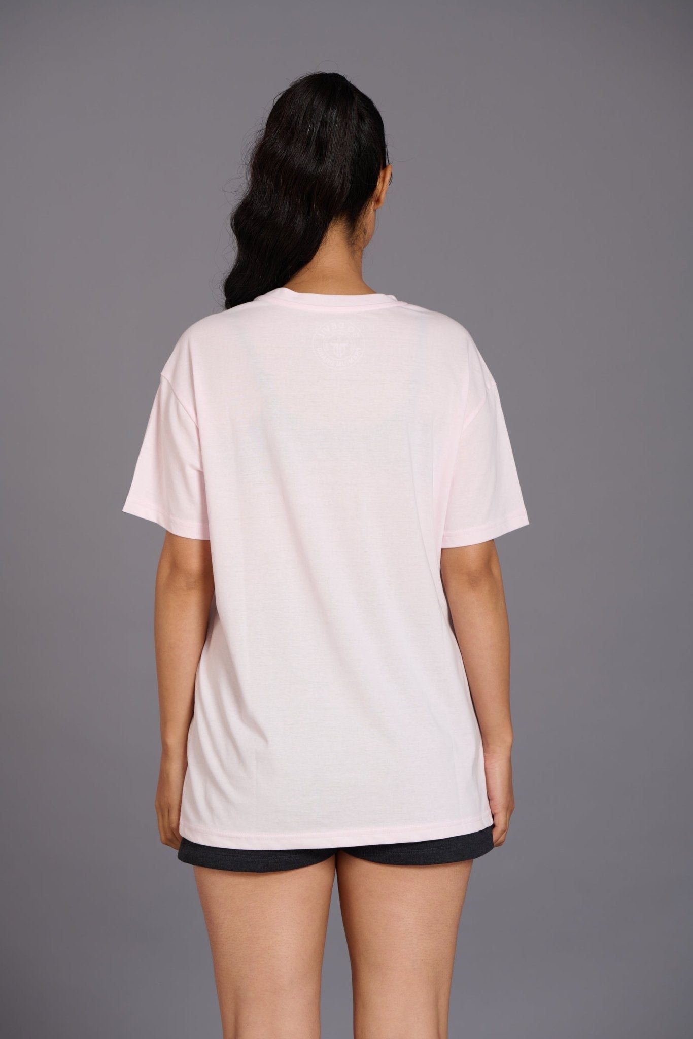 Shut Up Printed Pink Oversized T-Shirt for Women - Go Devil