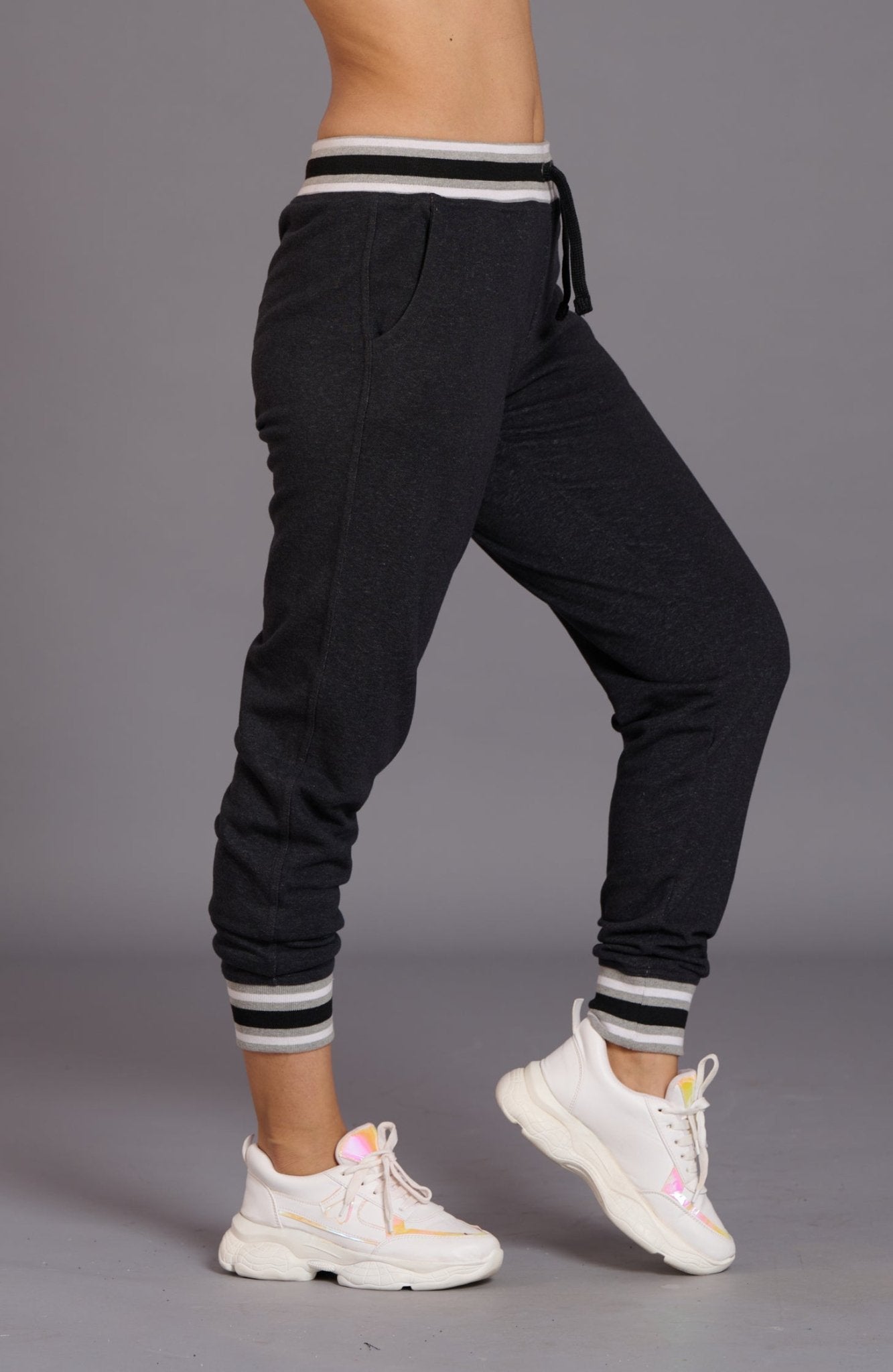 Sinner Printed Black Cotton Joggers for Women - Go Devil