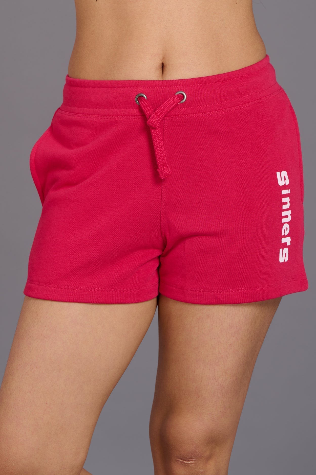 Sinner Printed Red Cotton Shorts for Women - Go Devil