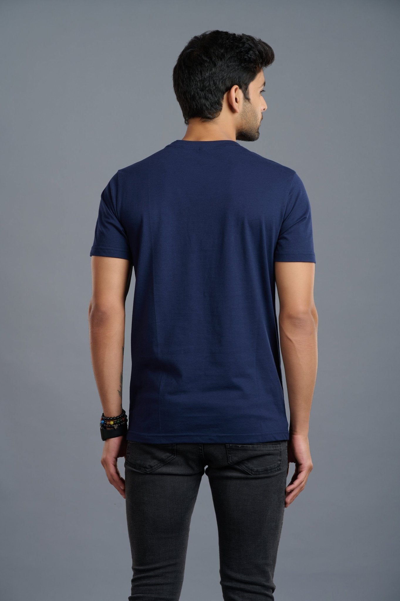 Skull & Devil Printed Navy Blue T-Shirt for Men - Go Devil