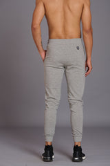 Skull & I Don’t Care Printed Grey Joggers for Men - Go Devil