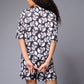 Skull (in White) Printed Black Co-ord Set for Women - Go Devil